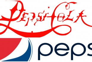 Pepsi. Top: 1898, Bottom: 2013. (Photos: Logopedia, Evergreen Fair)