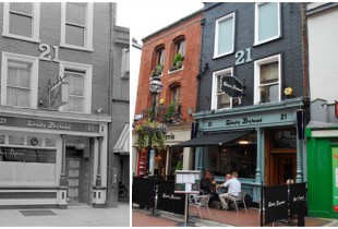 Davy Byrne's Pub, Dublin. Left: 1930, Right: 2013(Photos: Berfois, Flickr)