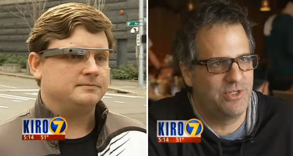 Early Google Glass adoptee Nick Starr and Lost Lake Cafe owner David Meinert. (Photo - photo