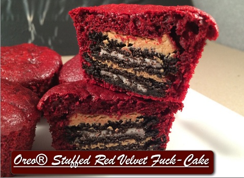 vulgar chef oreo stuffed red velvet fuck cake