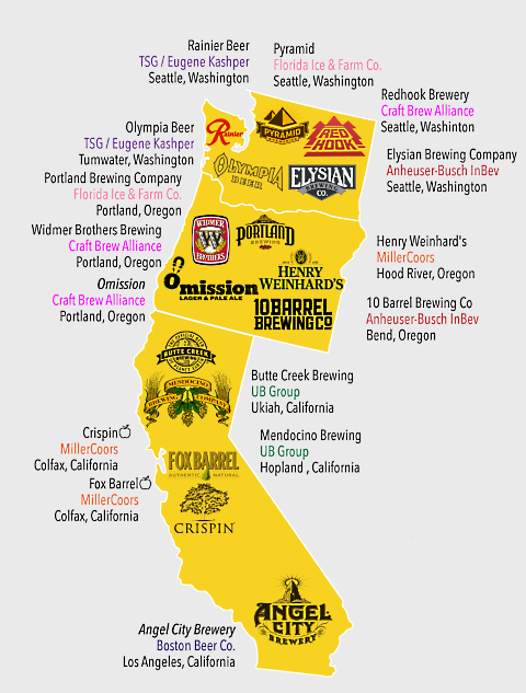 beer company map west coast