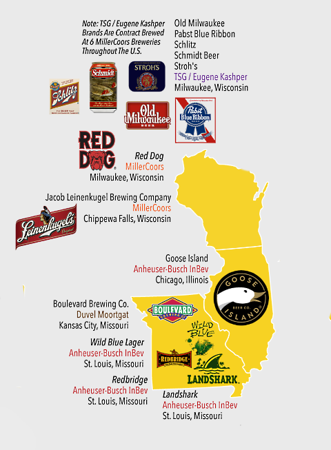 beer company map wi il mo