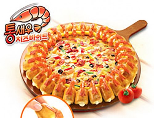 Korean shrimp roll pizza